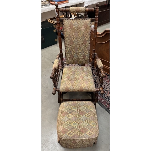 1759 - An American rocking chair with matching foot stool