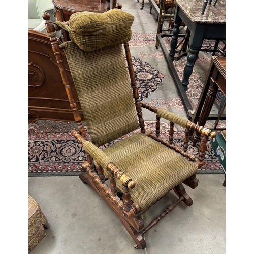 1760 - An American rocking chair with neck bolster