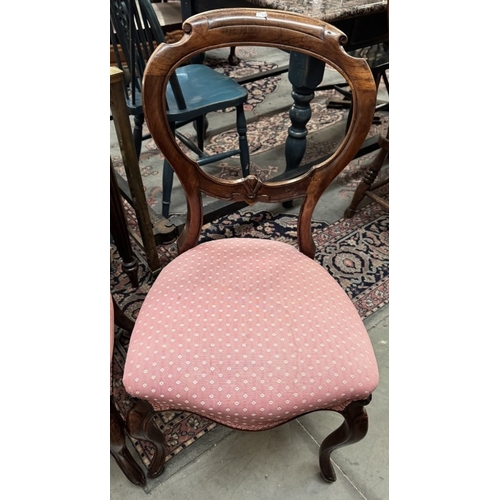 1763 - A pair of Victorian balloon back chairs