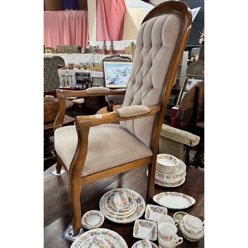 1772 - A pair of mahogany deep buttoned carver chairs