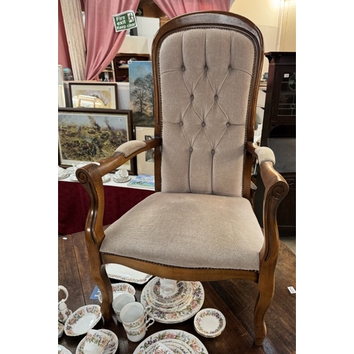 1772 - A pair of mahogany deep buttoned carver chairs