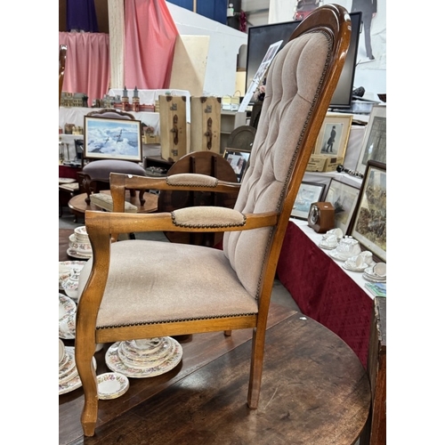 1772 - A pair of mahogany deep buttoned carver chairs