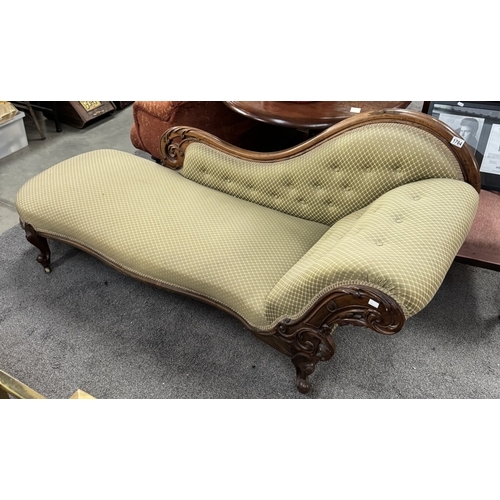 1784 - An Edwardian mahogany framed chaise longue