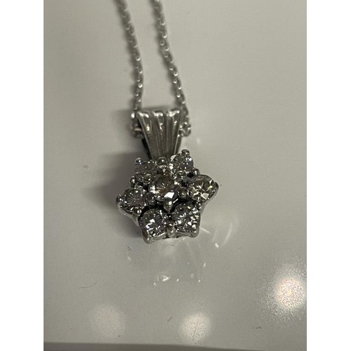 2 - A white gold 1 carat diamond pendant on a 9ct white gold chain.  3 grams.