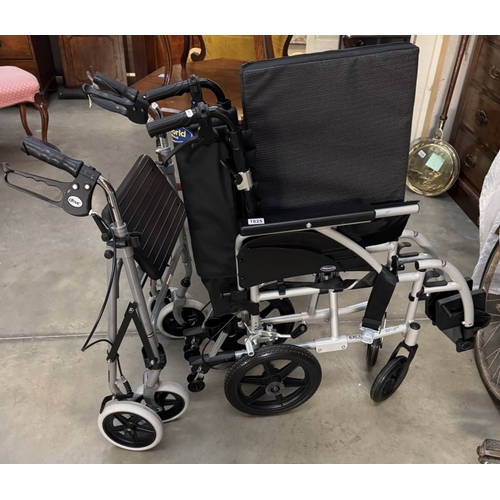 1825 - A GB Light Excel folding wheelchair & walker