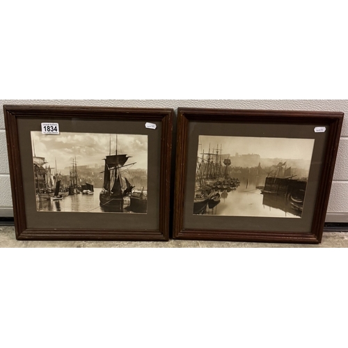 1834 - A pair of oak framed & glazed Frank Sutcliffe photo prints by Whitby Gallery