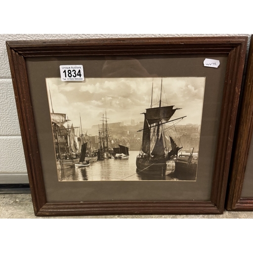 1834 - A pair of oak framed & glazed Frank Sutcliffe photo prints by Whitby Gallery