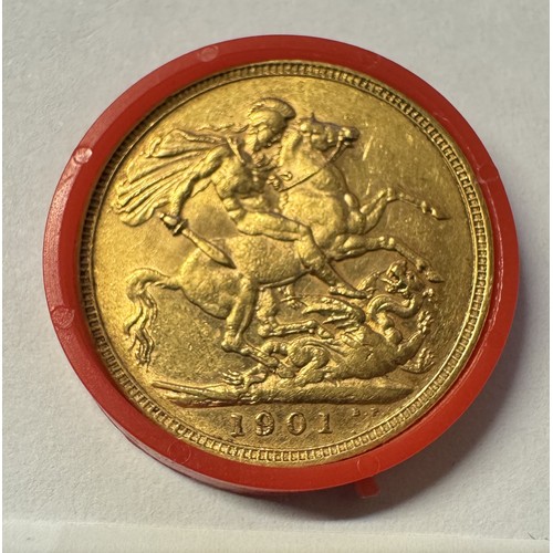 260 - A 1901 Queen Victoria gold sovereign.