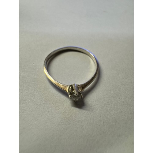 70C - A dainty diamond ring diamond set in sterling silver