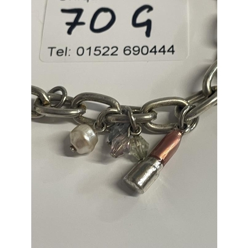 70G - A silver charm bracelet