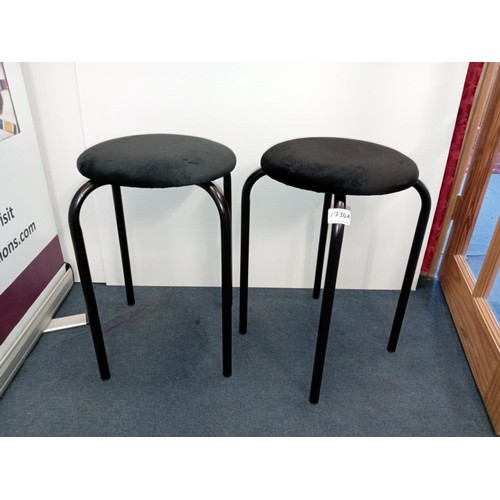 1730A - 2 new stools with black velour seats