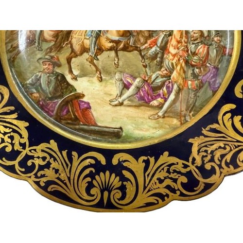 413 - A Sevres porcelain plate of Bataille De Cerizlles