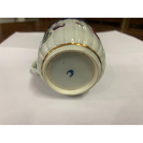 725 - A circa 1780 early Worcester porcelain fluted coffee cup, A lovely first period Worcester fluted por... 