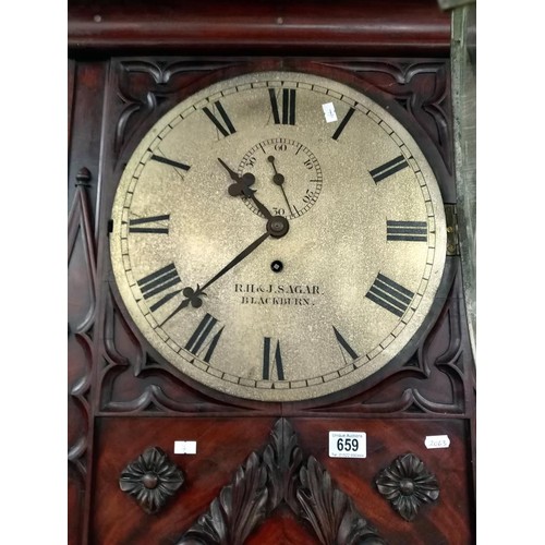 659 - A 19th century long case clock, R. H. & J. Sagar, Blackburn