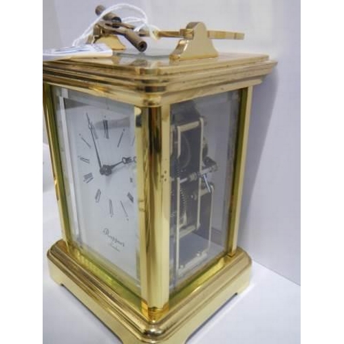 501 - A good quality mid 20th century brass repeating carriage clock by Rapport, London, in good working o... 