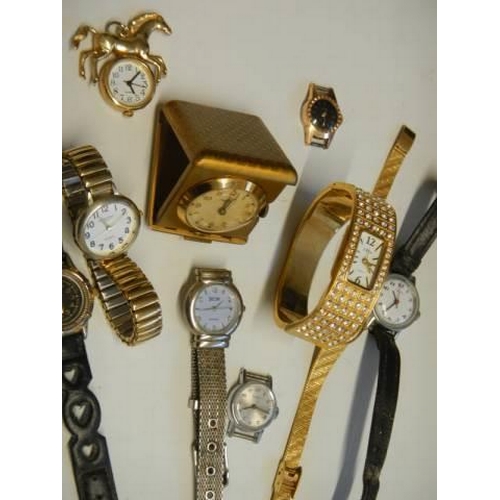 504 - A mixed lot of ladies wrist watches and watch heads for spares or repair.