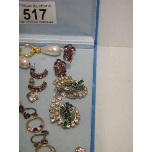 517 - Eleven pairs of assorted earrings.