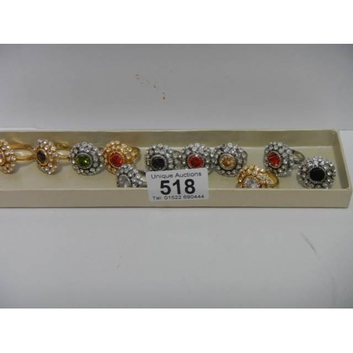 518 - Ten good quality dress rings.