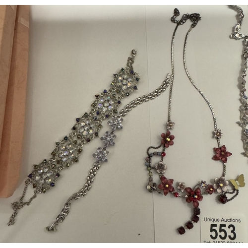 553 - 5 boxed costume jewellery consisting of necklaces & bracelets