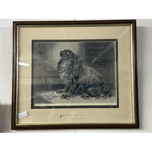 563 - An engraving of a spaniel by CG Lewis titled The Pet Of The Dutchess & 1 other