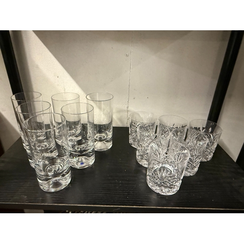 565 - 5 x Sets of 6 crystal wine glasses & other glasses