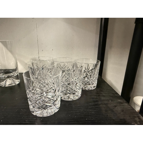 565 - 5 x Sets of 6 crystal wine glasses & other glasses