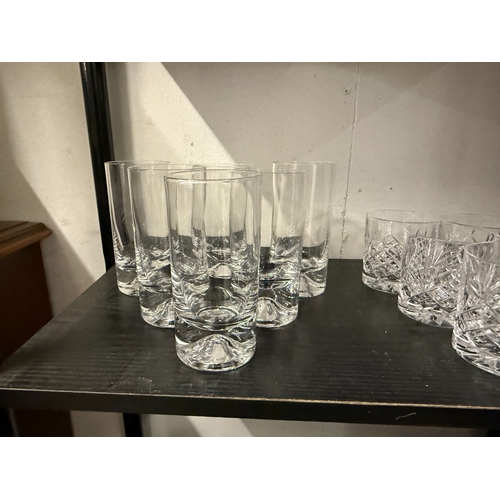 565 - 5 x Sets of 6 crystal wine glasses & other glasses