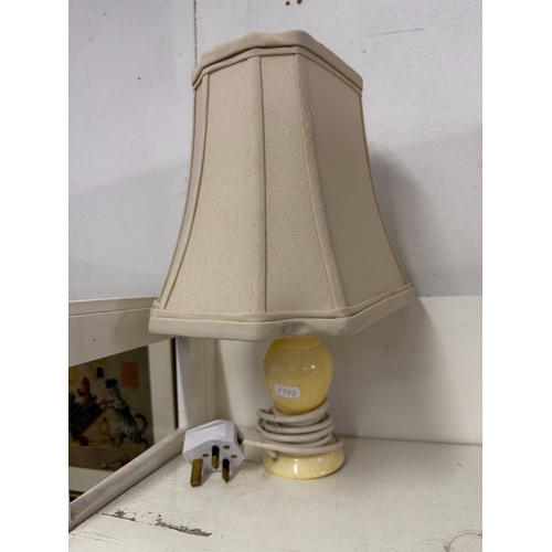 568 - A pair of vintage polished stone table lamps