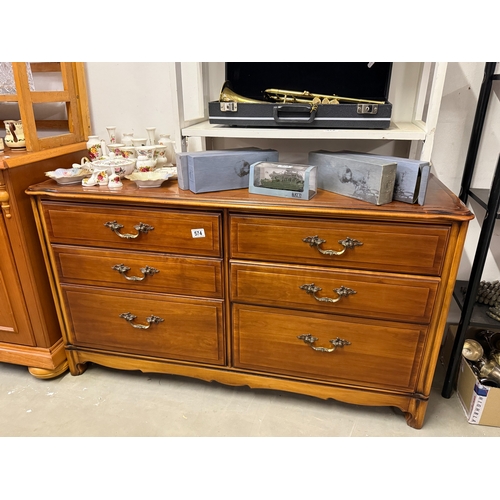 574 - A dark wood side by side 6 drawer chest