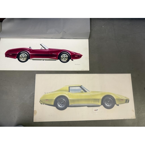 615 - A portfolio of Ken Rush car related pictures & other items