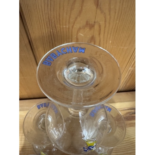 662 - 6 Babycham glasses & 4 whisky glasses with etchings of pheasants