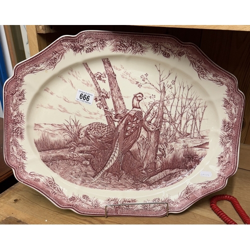 666 - A large Wedgwood 'Royal Game' meat platter, approximately 50cm x 40cm