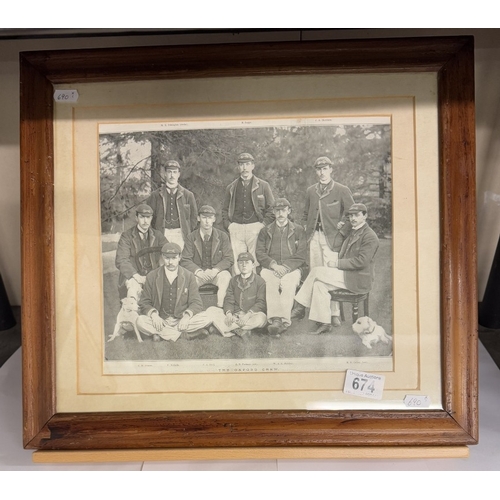 674 - A vintage photographic print of the Oxford crew 1893, crew named Oxford won