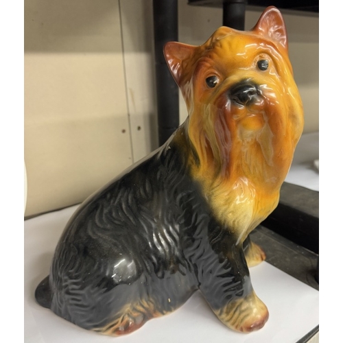 680 - A large scale 1/1 ceramic Yorkshire Terrier dog, unbranded