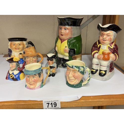 719 - Eight assorted Toby Jugs.