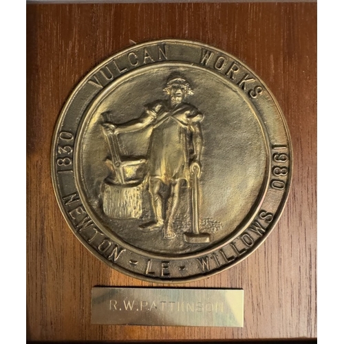 746 - A Ruston's Diesels Ltd Vulcan Works Newton - Le - Willows 1830 - 1980 commemorative bronze plaque. D... 