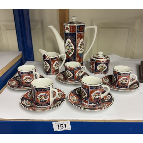 751 - An oriental ceramic coffee set