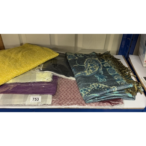 753 - A quantity of scarves, various colours & sizes