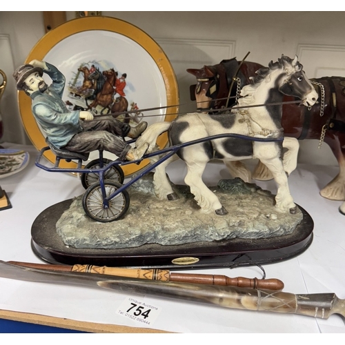 754 - A quantity of miscellaneous ceramics including Shire horses etc including Juliana collection racing ... 