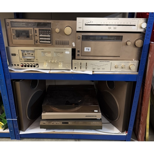 778 - Sharp & Marantz record turntables, cassette players, etc