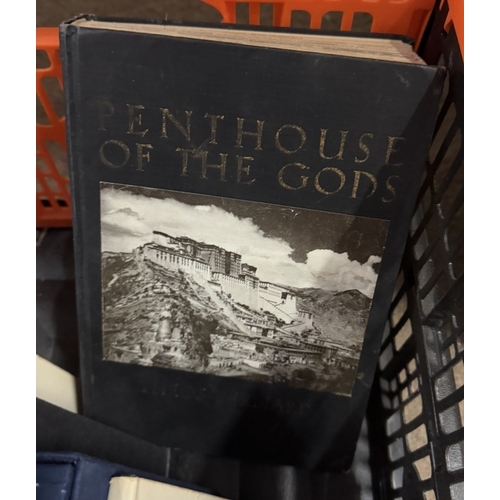 799 - A Penthouse of The Gods, Theos Bernard signed 1st Edition 1939 & other interesting books including E... 