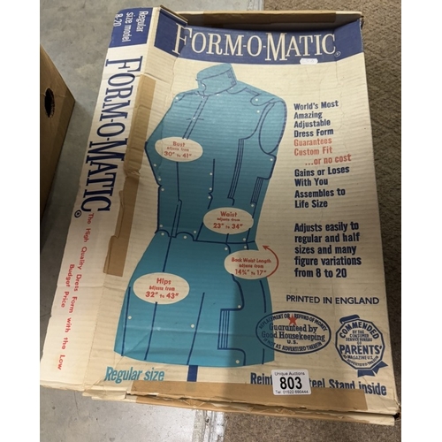 803 - A boxed Form-o-matic dress makers mannequin