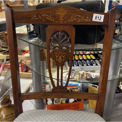 812 - An Edwardian inlaid bedroom chair