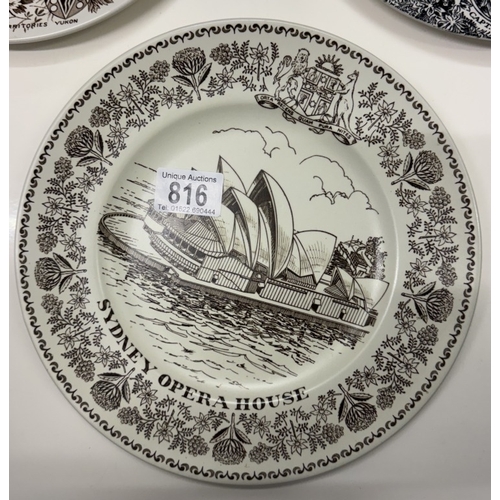 816 - 3 Commemorative plates, Sydney Opera House, Bi-Centenary Of Australia, & Royal Canadian mounted plat... 