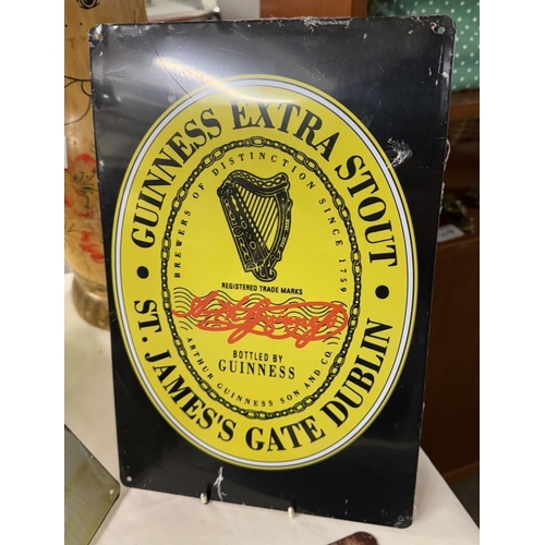 820 - 3 Retro Guinness advertising metal signs. 30 x 20cm