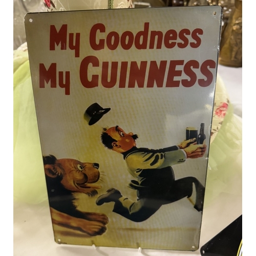 820 - 3 Retro Guinness advertising metal signs. 30 x 20cm