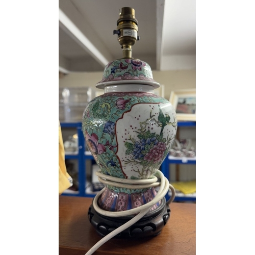 823 - An oriental ginger jar style table lamp