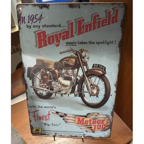 830D - 3 Retro BSA Royal Enfield Indian advertising metal signs