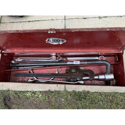 857 - A Bristol Metal case with large spanners