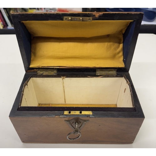 878 - A 19th century mahogany veneered casket with brass mounts